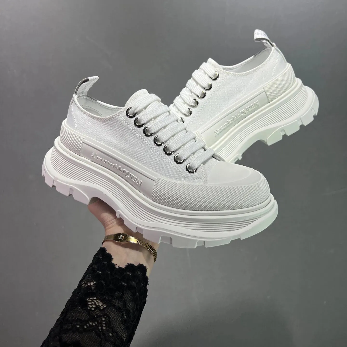 Alexander McQueen All White Chunky Sole