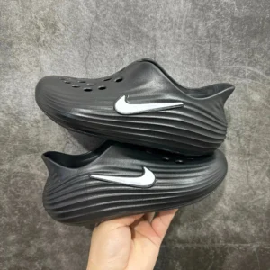 Nike Black Perforated Slides: Modern