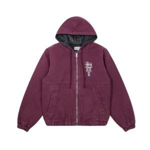 Stussy Burgundy Hooded Jacket: Cool