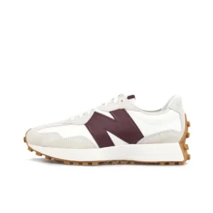 New Balance White Burgundy Footwear: Retro