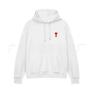 AMI Heart Emblem White Hoodie A Minimalist