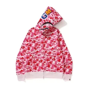 A Bathing Ape Pink Hooded Jacket Stylish