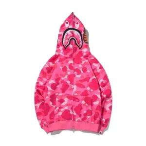 Bape Pink Shark Hoodie: Iconic Camo Street
