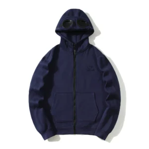 CP Company Navy Blue Hooded Jacket: Edgy