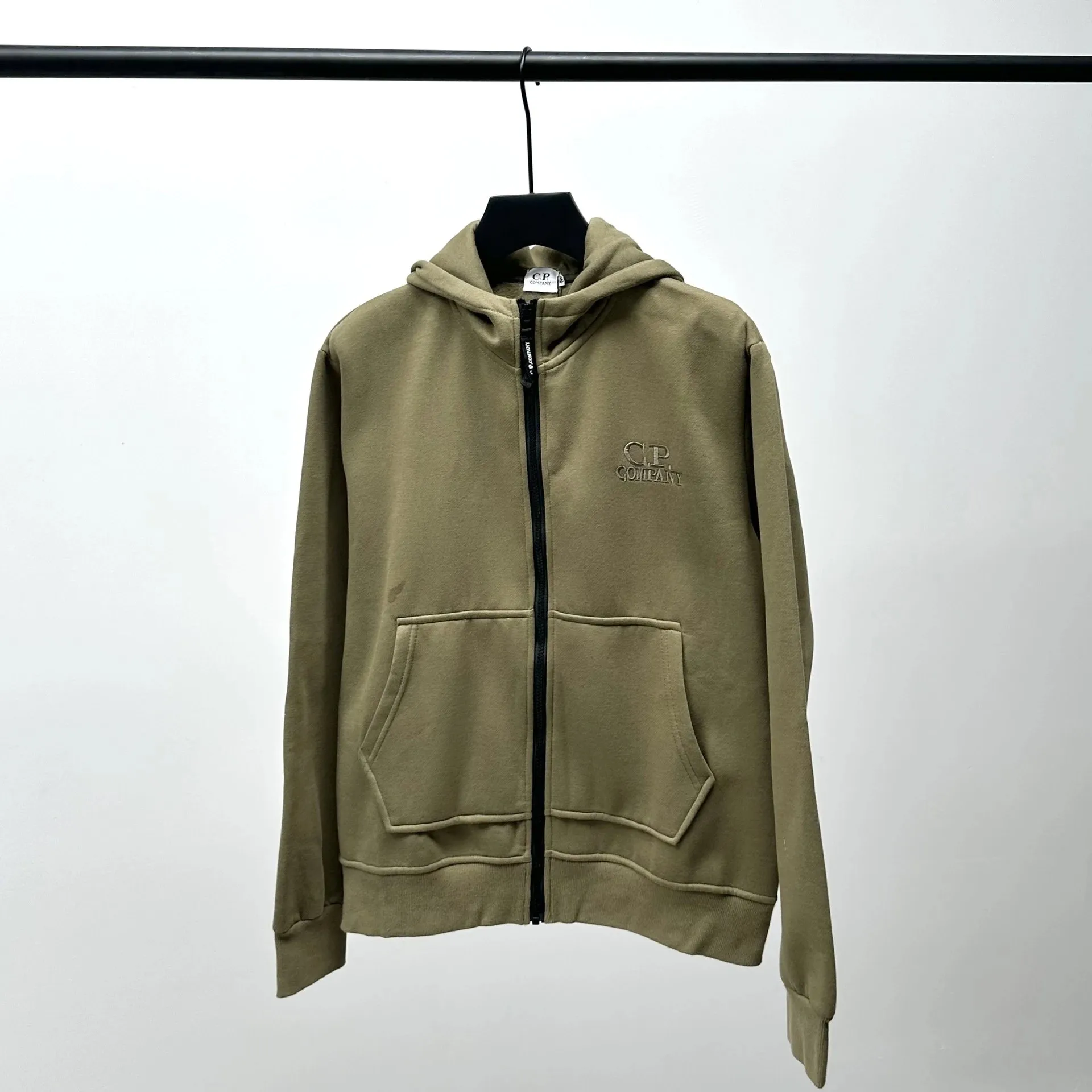 CP Company Olive Zip up Hoodie: Branded