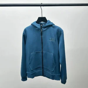 CP Company Blue Zip Hoodie: Ideal for Casual