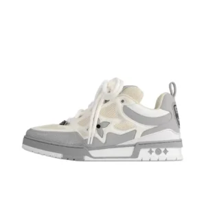 Louis Vuitton White Gray Mesh Sneakers