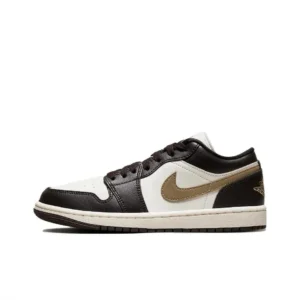 Air Jordan 1 Low Black White Gold Fashion