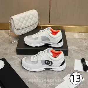 Chanel White Gray Black Orange Luxury