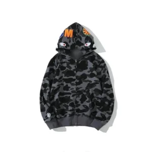 Bape Gray Black Camo Hoodie: Urban Fashion