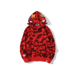 A Bathing Ape Red Camo Zip Hoodie Cool