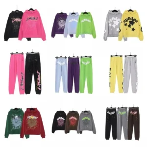 Sp5der Hoodies in Pink and Black Trendy