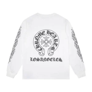 Chrome Hearts White Long Sleeve Tee: Gothic