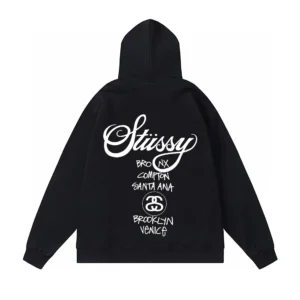 Stussy Black Hoodie: Graffiti