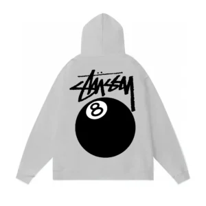 Stussy Light Gray Hoodie: Graffiti Logo