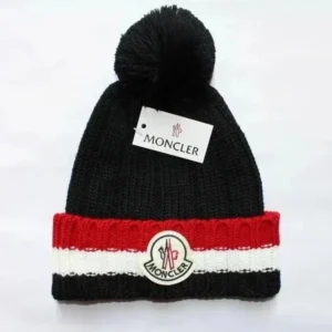Moncler Black Beanie: Pom pom Perfection for