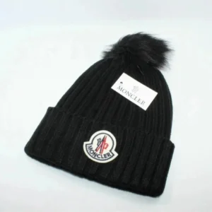 Moncler Black Knit Hat Luxury Winter