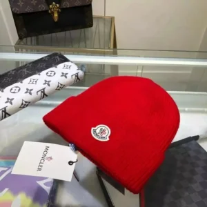 Moncler Red Knit Beanie: Luxury