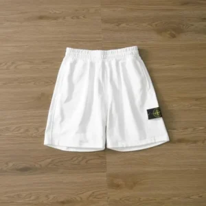 Stone Island White Casual Shorts: Iconic