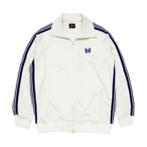 Raisa White Track Jacket with Butterfly
