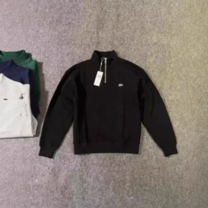 Lacoste Black Quarter Zip Sweater: Stylish