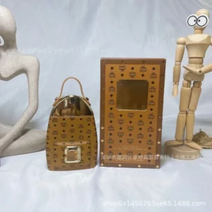 MCM Brown with Gold Handbag: Chic