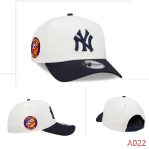 New Era NY Logo Cap in White/Navy: A Sporty