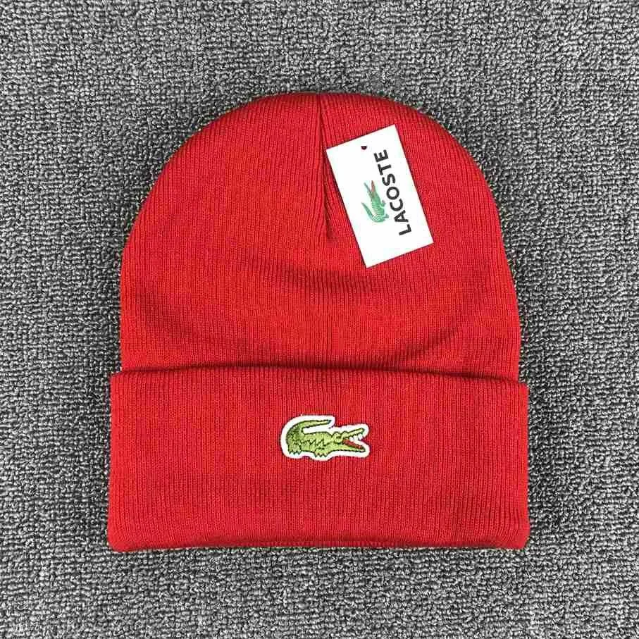 Lacoste Red Beanie Iconic Brand, Cozy