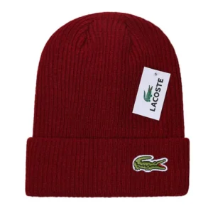 Lacoste Maroon Knit Hat Iconic Croc