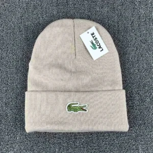 Lacoste Beige Knit Hat: Cozy Accessory for