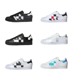 Adidas Checkered White Sneakers Trendy