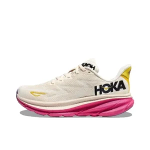 HOKA Cream toned Sneakers with Colorful