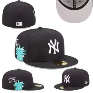 New Era Black Cap with Statue Design: Trendy