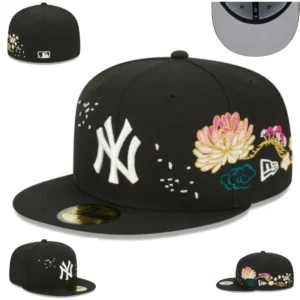 New Era Black Cap with Floral