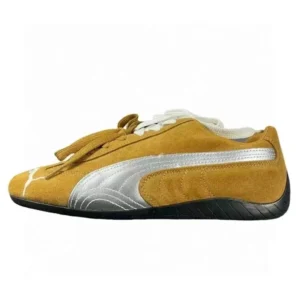 Puma Yellow Suede Sneakers with Silver