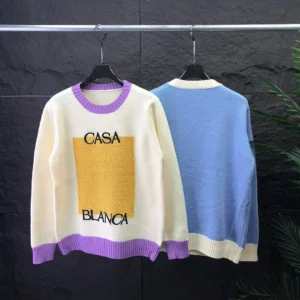 CASA BLANCA Blue Minimalist Sweater