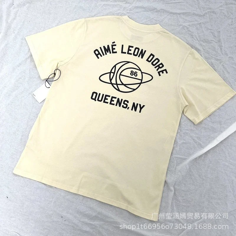 Aime Leon Dore Cream Tee: Retro Basketball