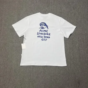 Aime Leon Dore White Tee: Artistic Print for