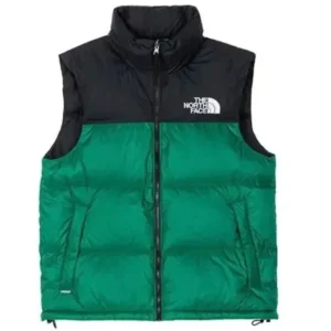 The North Face Green Black Puffer Vest: Warm