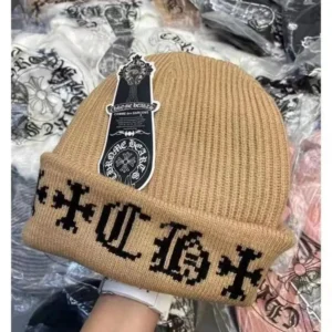Chrome Hearts Beige Knit Hat: Iconic Design