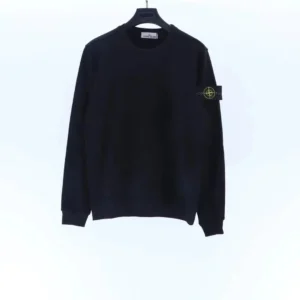 Stone Island Black Crewneck: Comfort Meets
