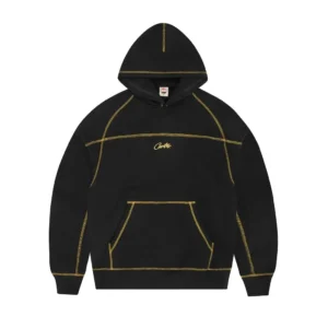 Stussy Black Hoodie: Urban classic with gold