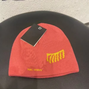 RRC TERYY Red Beanie: Trendy Pixel Patterned