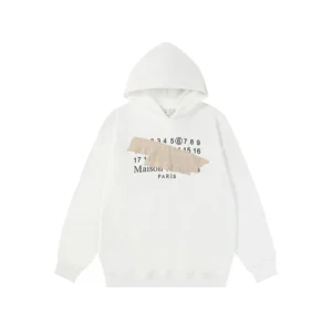 Maison Margiela White Hoodie: Unique Taped