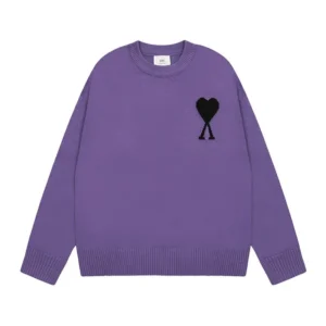 Ami Purple Knit Sweater with Heart: A