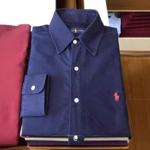 Ralph Lauren Navy Blue Dress Shirt Elegant
