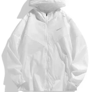 Nike White Hooded Jacket: Lightweight