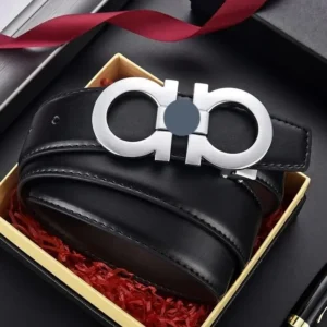 Ferragamo Black Men's Belt: Iconic Buckle