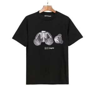 Angels Black Graphic T shirt, Cool Skeleton