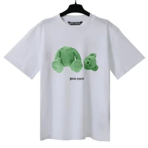 Palm Angels Green Teddy Graphic White T